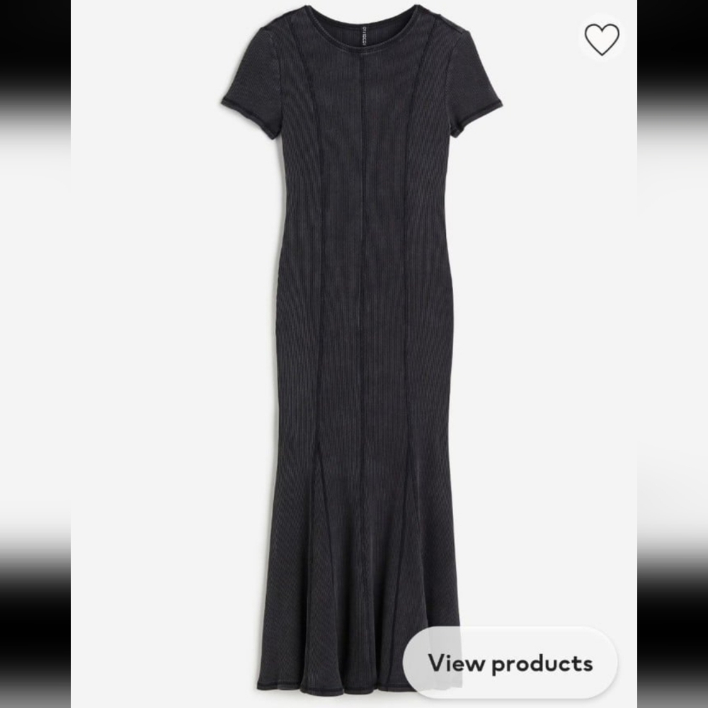 Cotton ribbed mermaid style midi dress